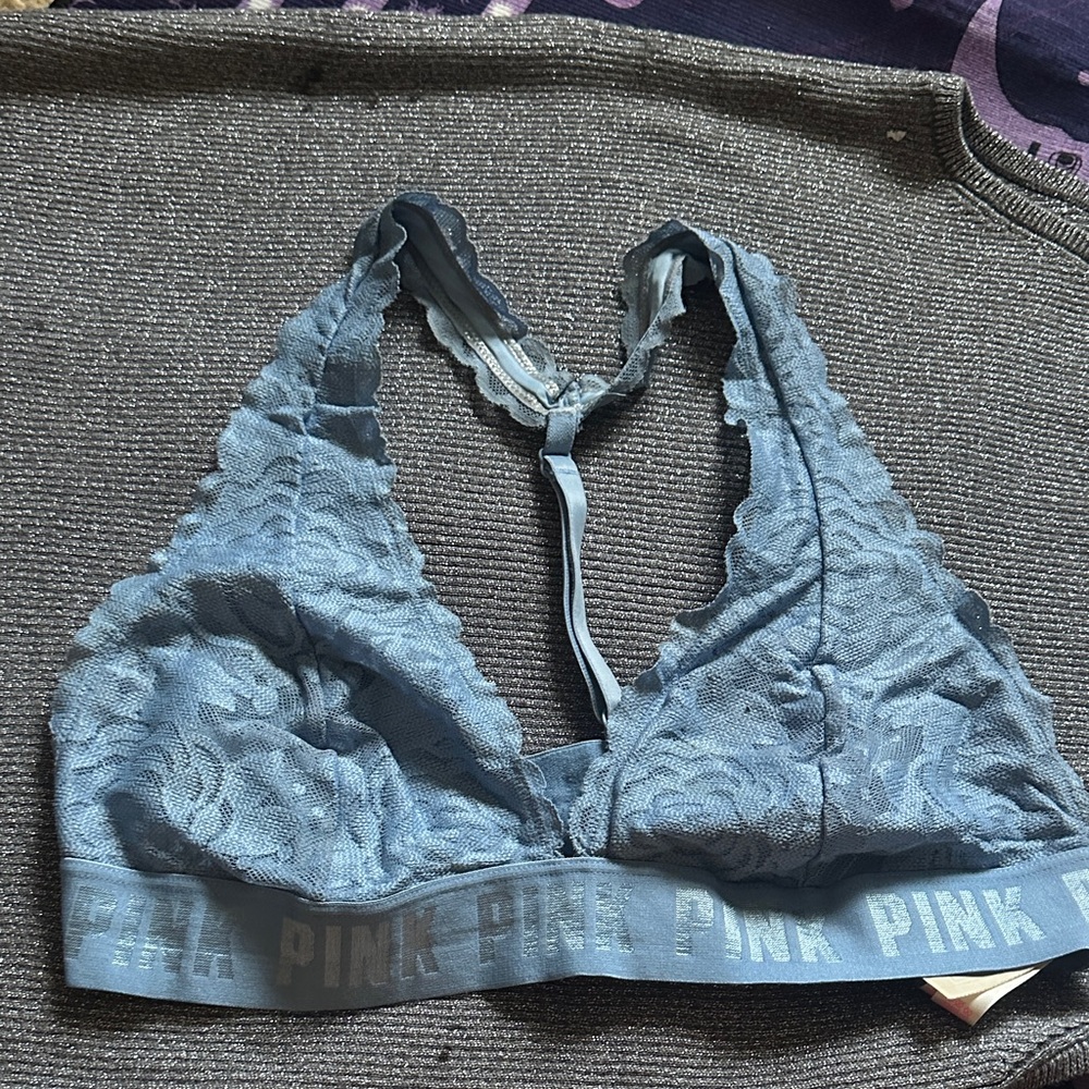 PINK Victoria's Secret Lace Bralette - Blue
